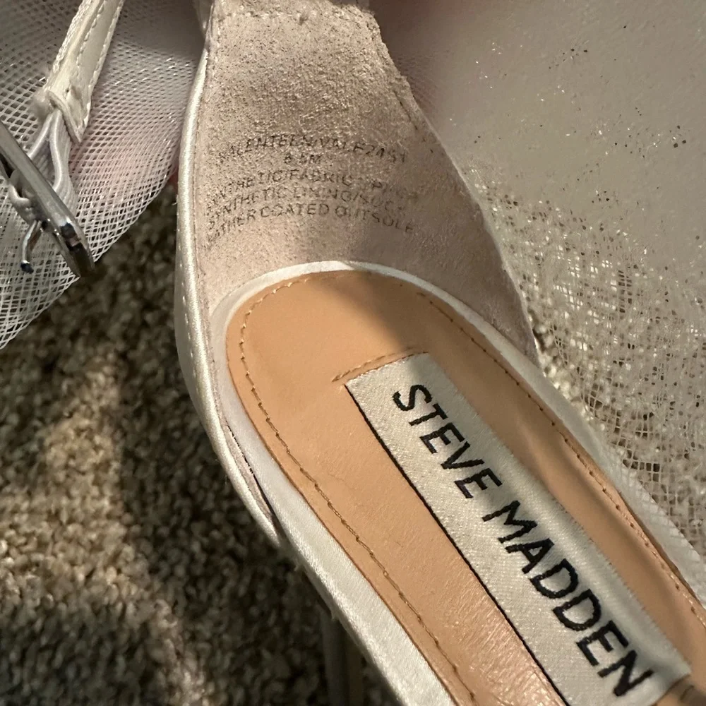 Steve Madden Valenteen Heel in White Satin - Picture 5 of 5